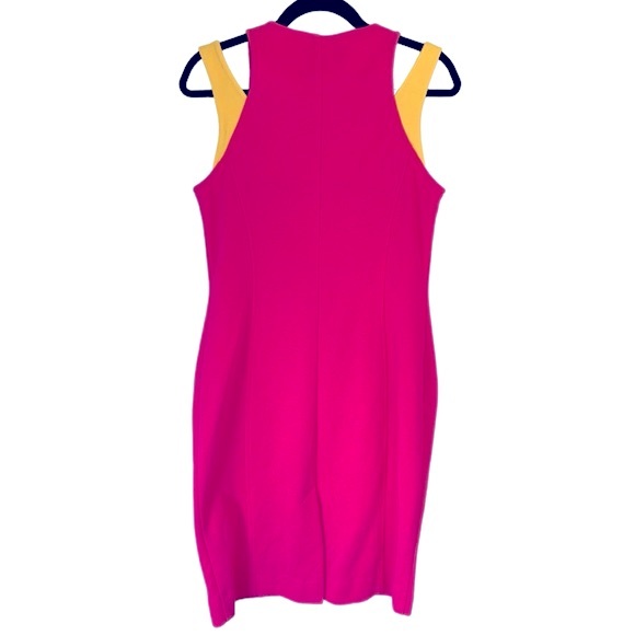 Vintage Clues Collection Barbie Pink Yellow Sleeveless Knee Length Dress Size M - Picture 6 of 10